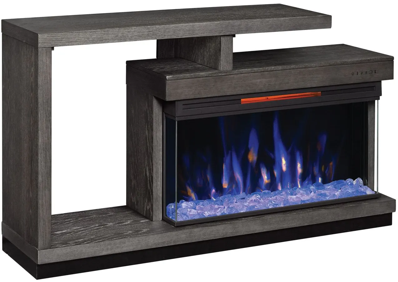 Wright 59.5" TV Console w/ Electric Fireplace in Cambridge Oak by Twin-Star Intl.