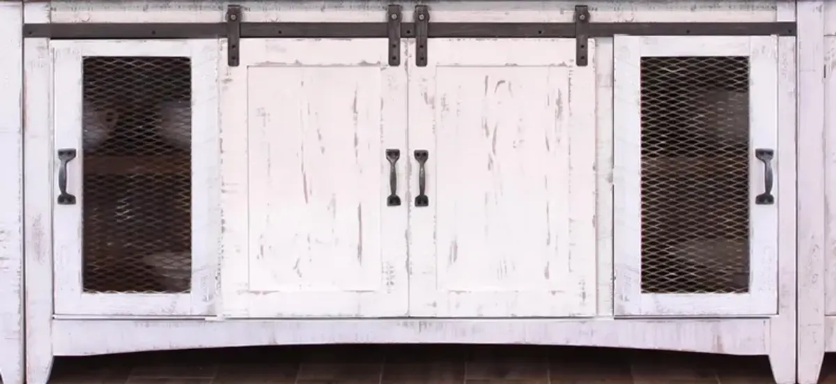 Pueblo White TV Stand
