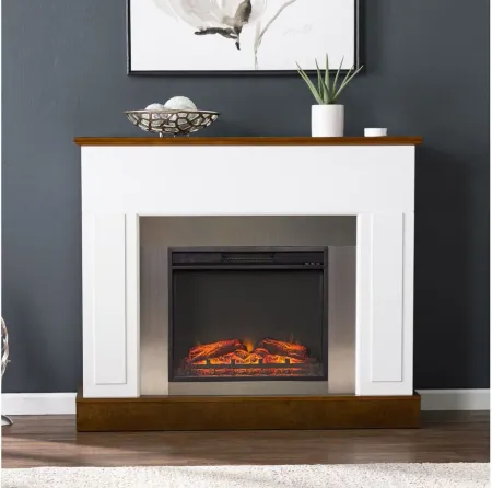 Vicente Electric Fireplace in White by SEI Furniture
