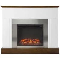 Vicente Electric Fireplace in White by SEI Furniture