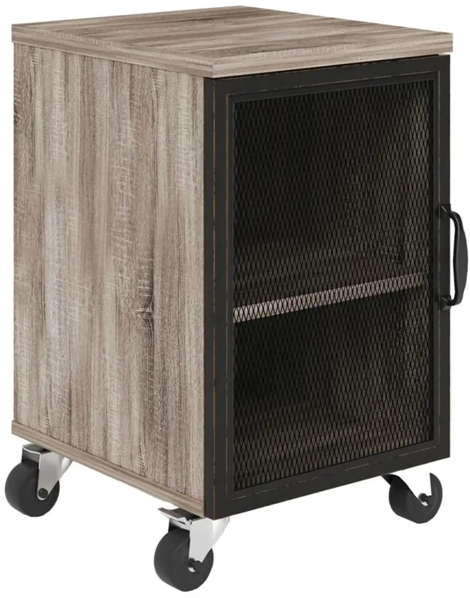 Idolm Mobile Cabinet in Distressed Brown; Distressed Charcoal by Coe Distributors