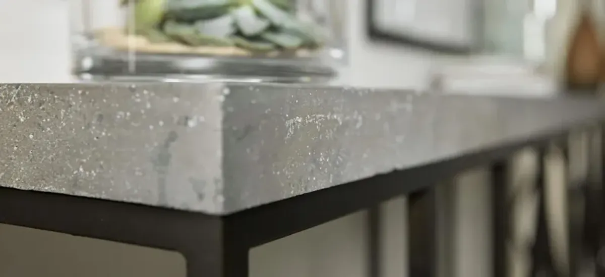 Ciao Bella Metal and Faux Concrete Console Table