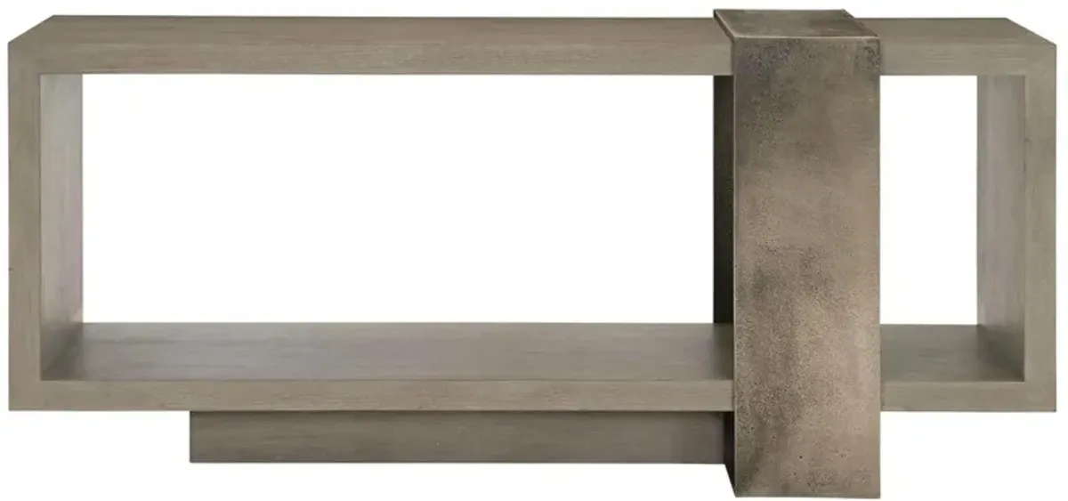 Linea Console Table in Cerused Greige by Bernhardt