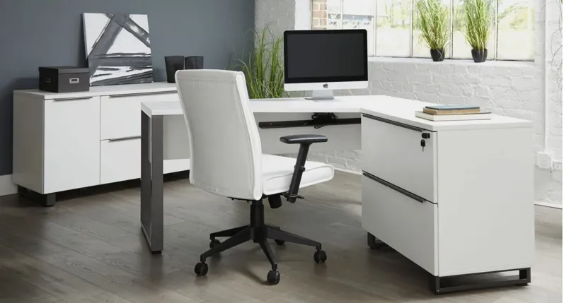 Kalmar Filing Cabinet in White by Unique Furniture