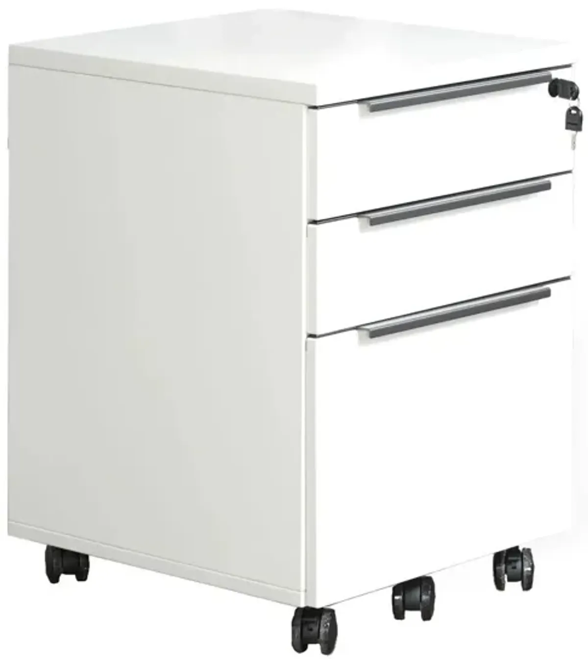 Kalmar Mobile Filing Cabinet in White by Unique Furniture