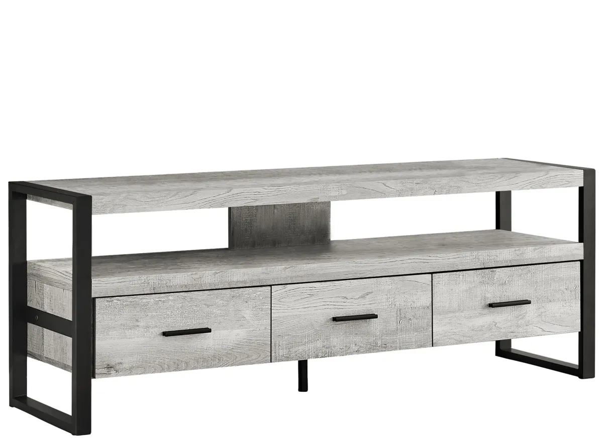 Farah 60" TV Console in Gray by Monarch Specialties