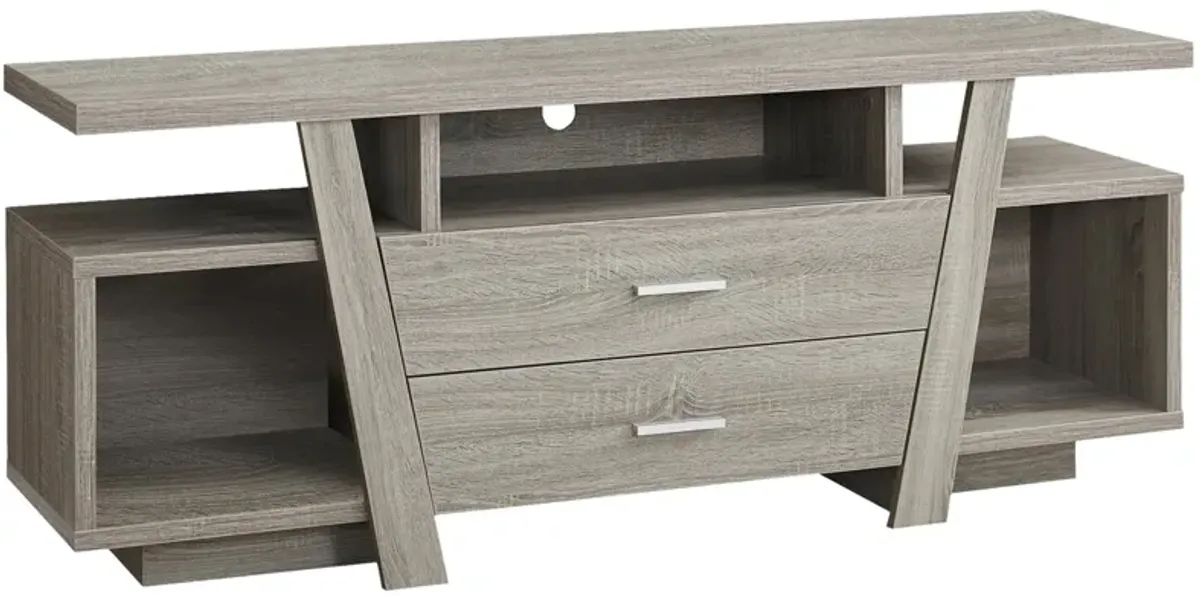 Gilda 60" TV Console in Dark Taupe by Monarch Specialties