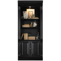 Telluride Bunching Bookcase (w/doors) in Black Finish, Red Brown by Hooker Furniture