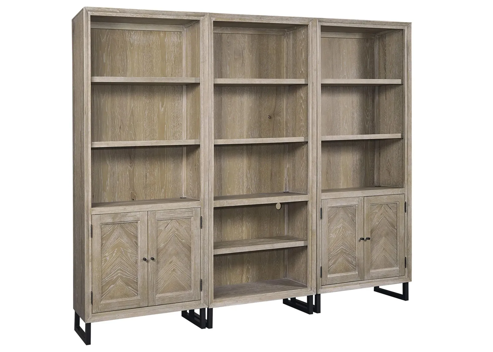 Harper Point Bookcase Wall in Bleached Khaki by Aspen Home