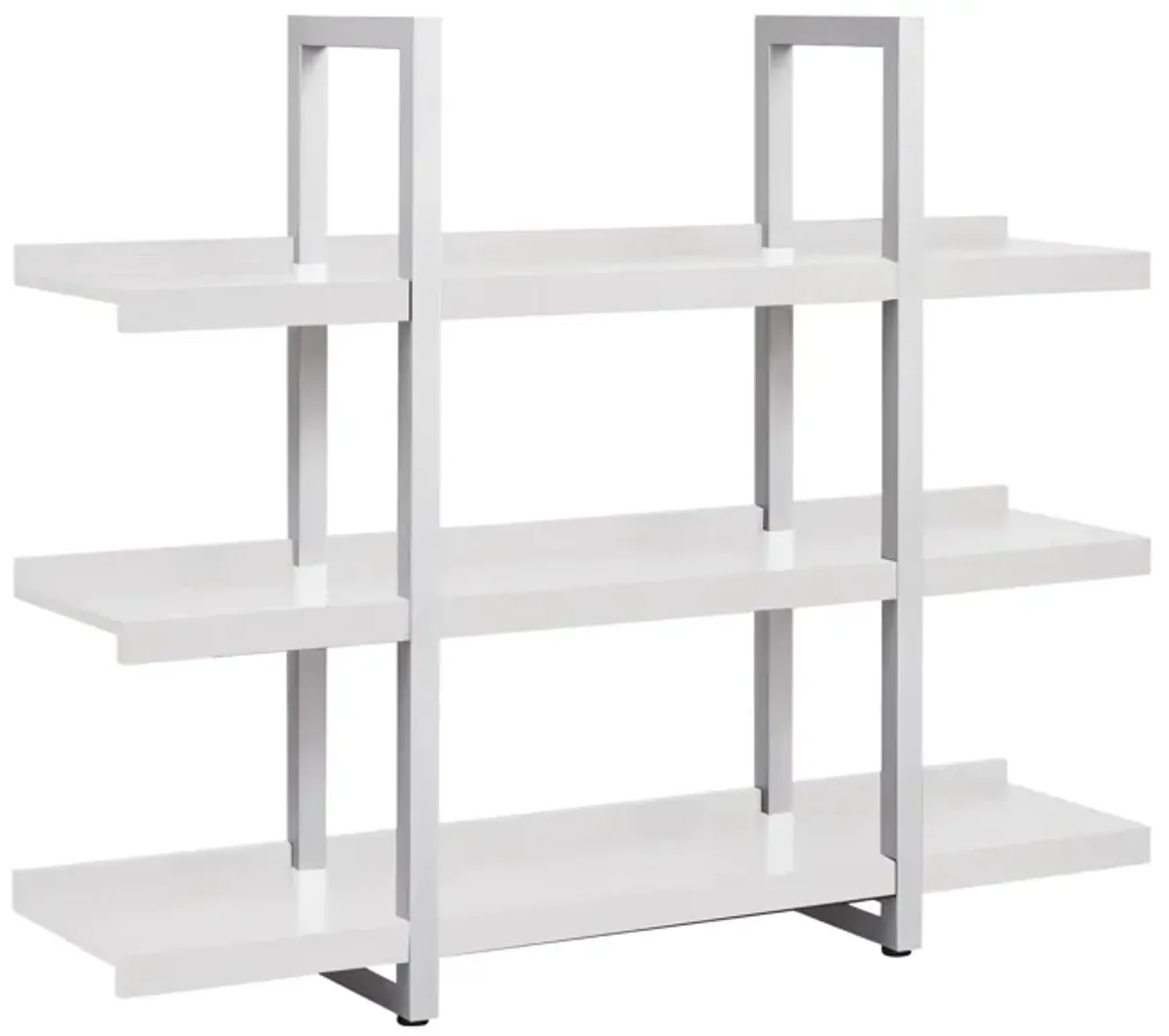 Kristoff Wide 3-Shelf Etagere Bookcase in White by Unique Furniture