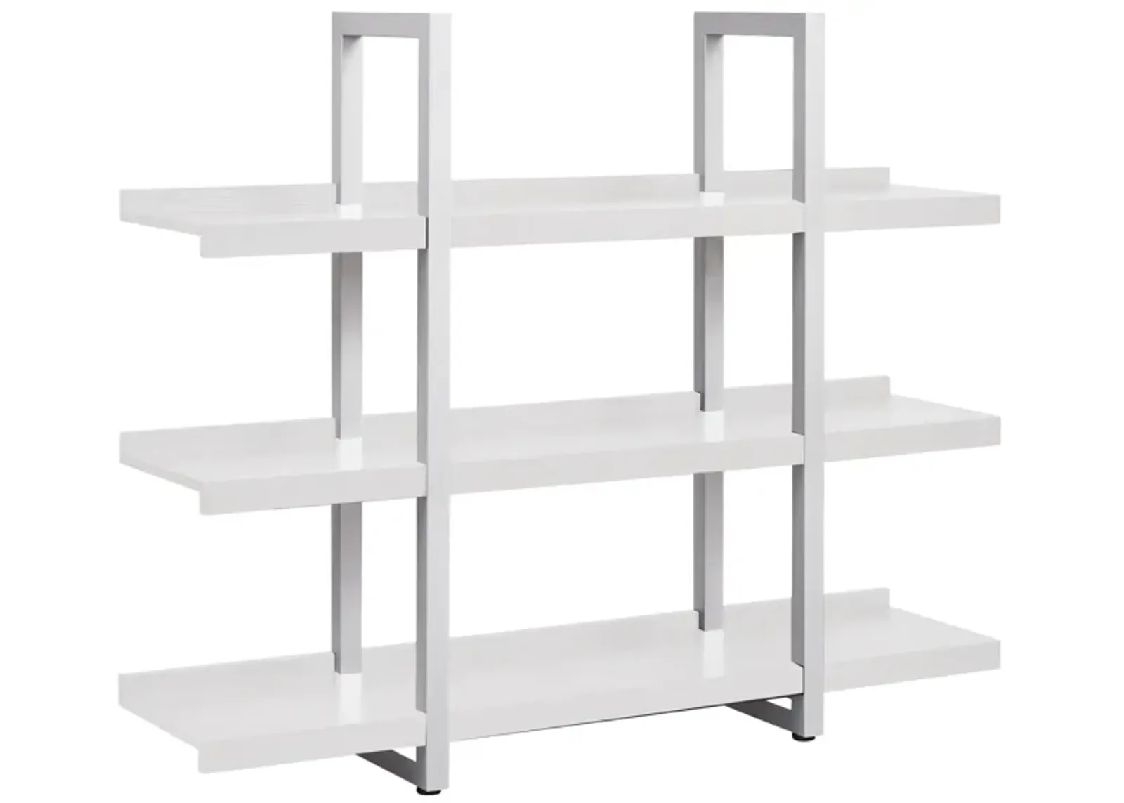 Kristoff Wide 3-Shelf Etagere Bookcase in White by Unique Furniture