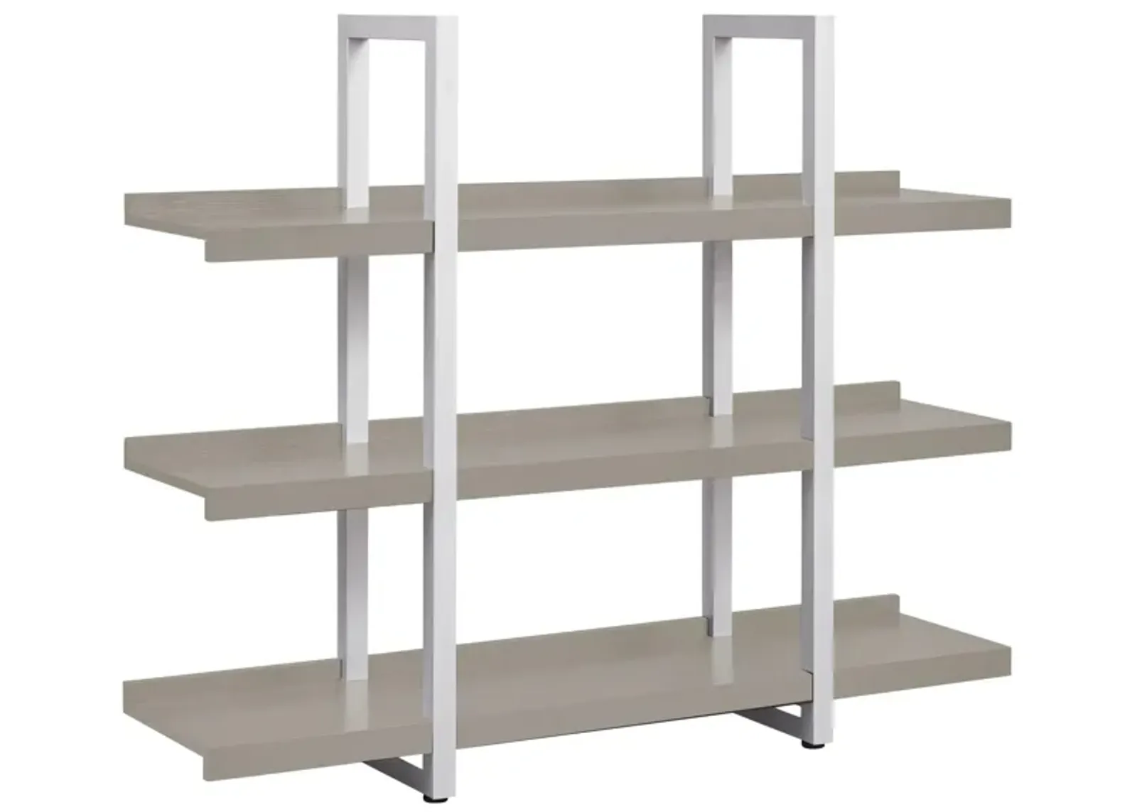 Kristoff Wide 3-Shelf Etagere Bookcase in Grey by Unique Furniture