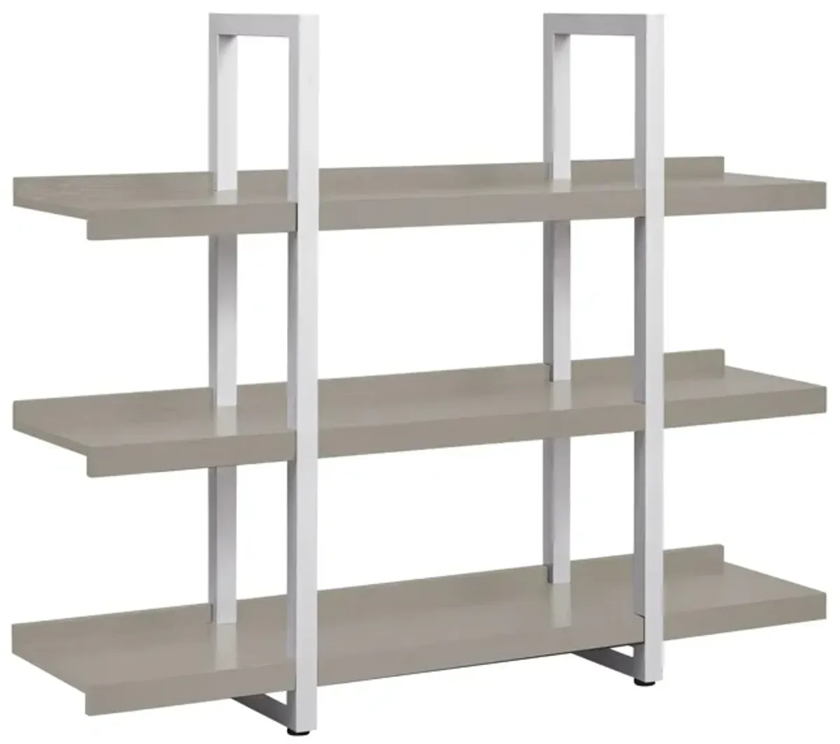 Kristoff Wide 3-Shelf Etagere Bookcase in Grey by Unique Furniture