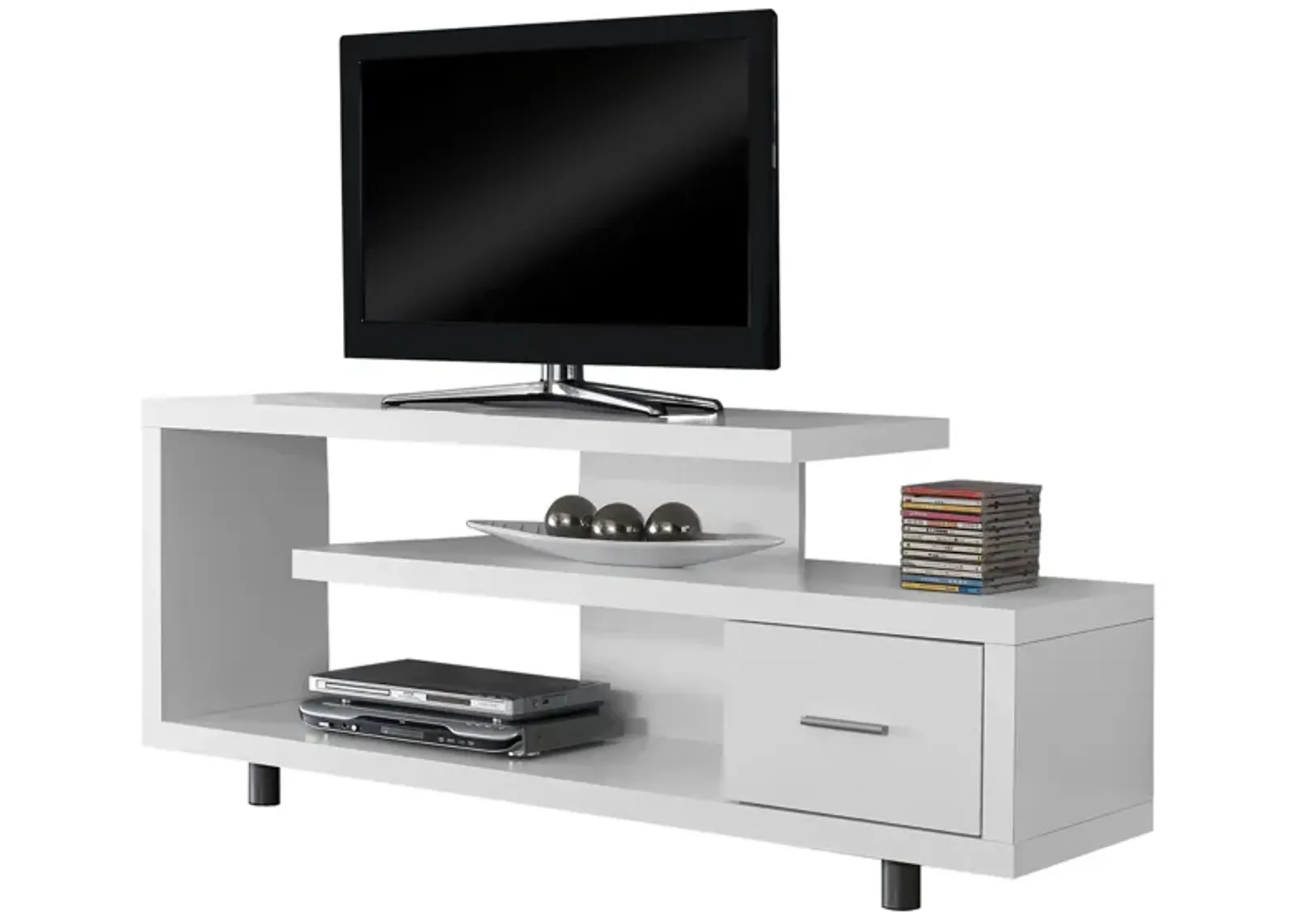 Depew TV Stand in White by Monarch Specialties