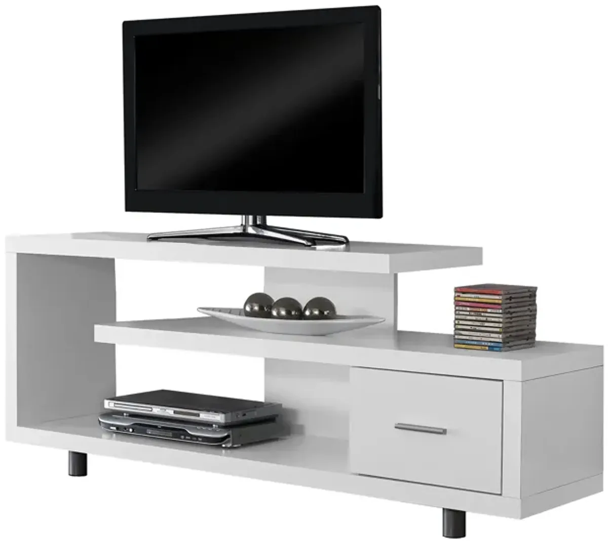 Depew TV Stand in White by Monarch Specialties