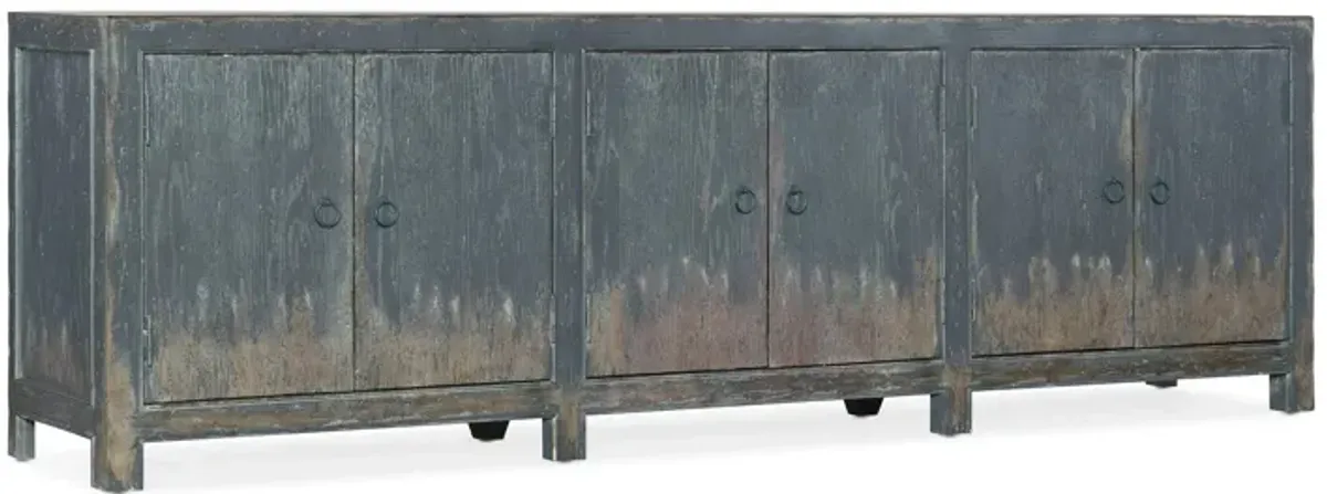 Boheme Salvator Media Console in Antique blue by Hooker Furniture