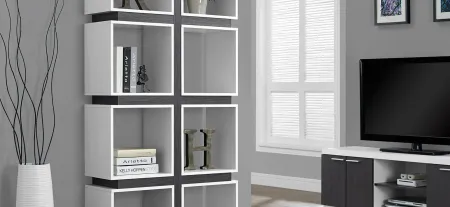 Shay Bookcase in White by Monarch Specialties