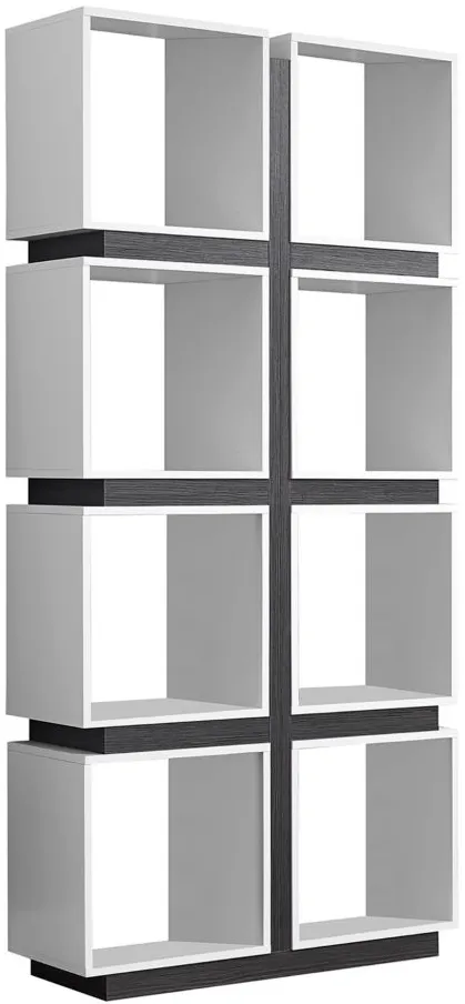 Shay Bookcase in White by Monarch Specialties