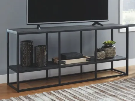 Yarlow TV Stand with Shelf in Black by Ashley Furniture