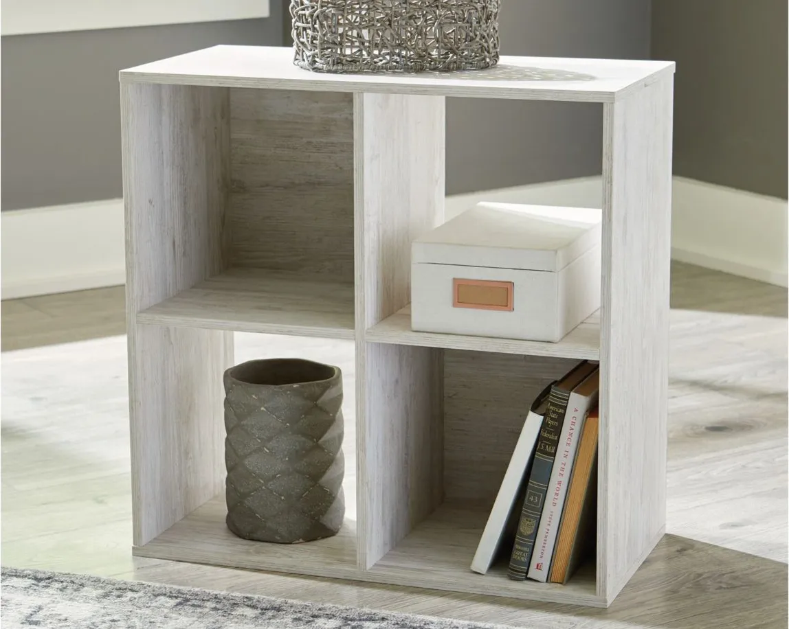 Paxberry Four Cube Organizer in Whitewash by Ashley Express