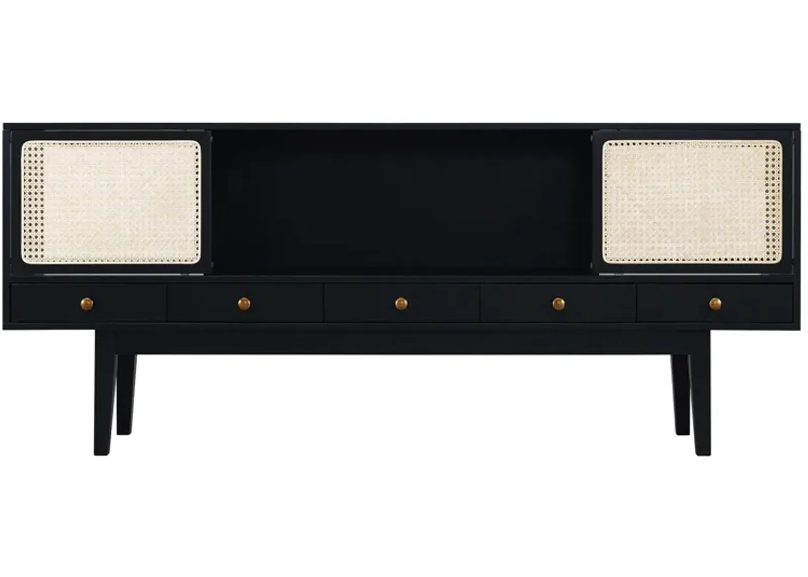 Talia Media Console in Black by SEI Furniture