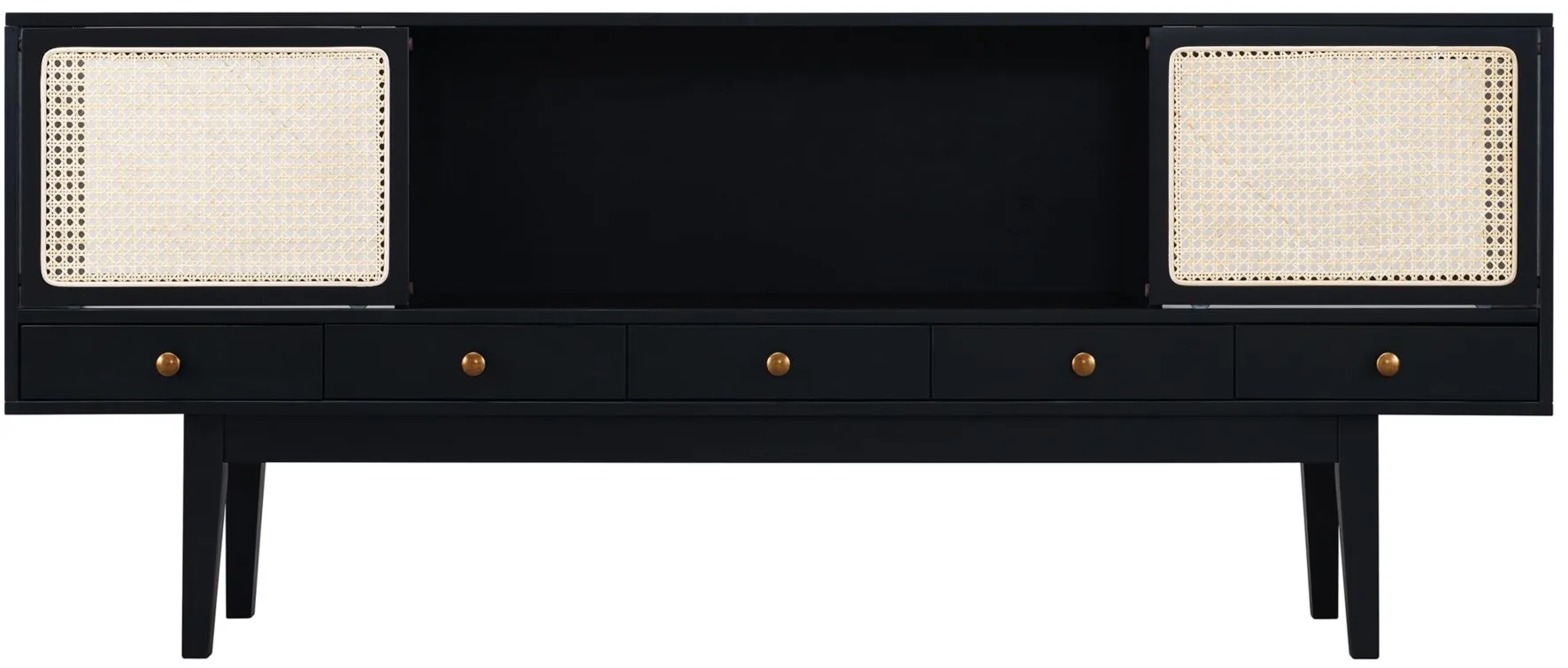 Talia Media Console in Black by SEI Furniture