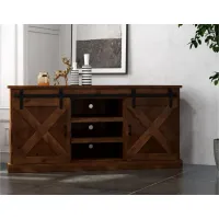 Farmhouse 66" Corner TV Console in Aged Whiskey by Legends Furniture