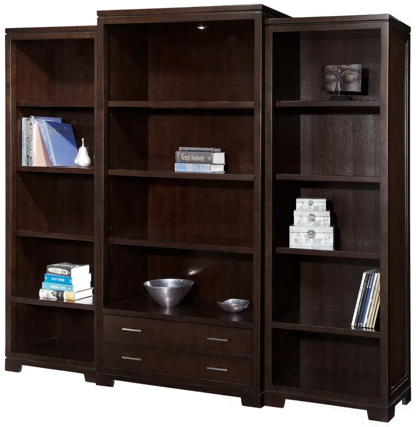 Hekman Executive Bookcase in MOCHA by Hekman Furniture Company