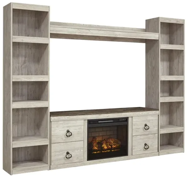 Willowton 4-pc. Entertainment Center w/ Electric Fireplace
