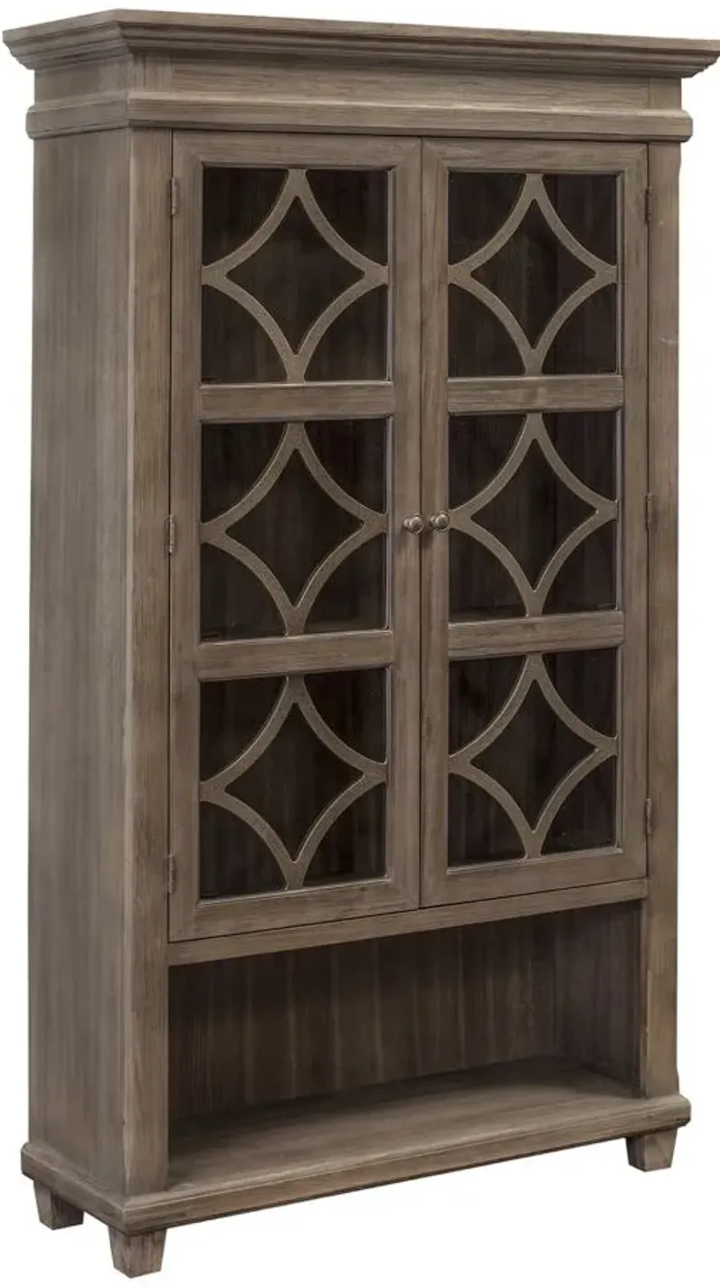 Lexicon Bookcase w/ Doors in Weathered Dove by Martin Furniture