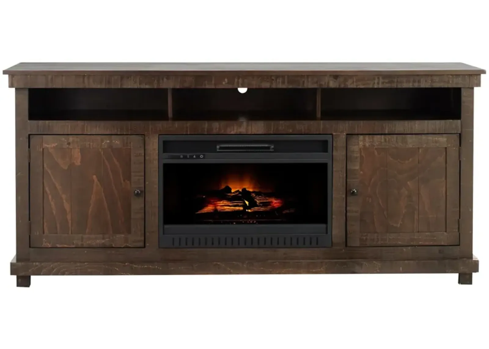 Donner 72" Fireplace Console in Medium Rustic by Golden Oak