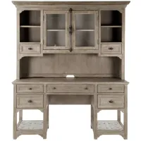 Tinley Park Executive Desk w/ Hutch in Dovetail Gray by Magnussen Home