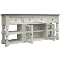 Stone 80" TV Console in White by International Furniture Direct