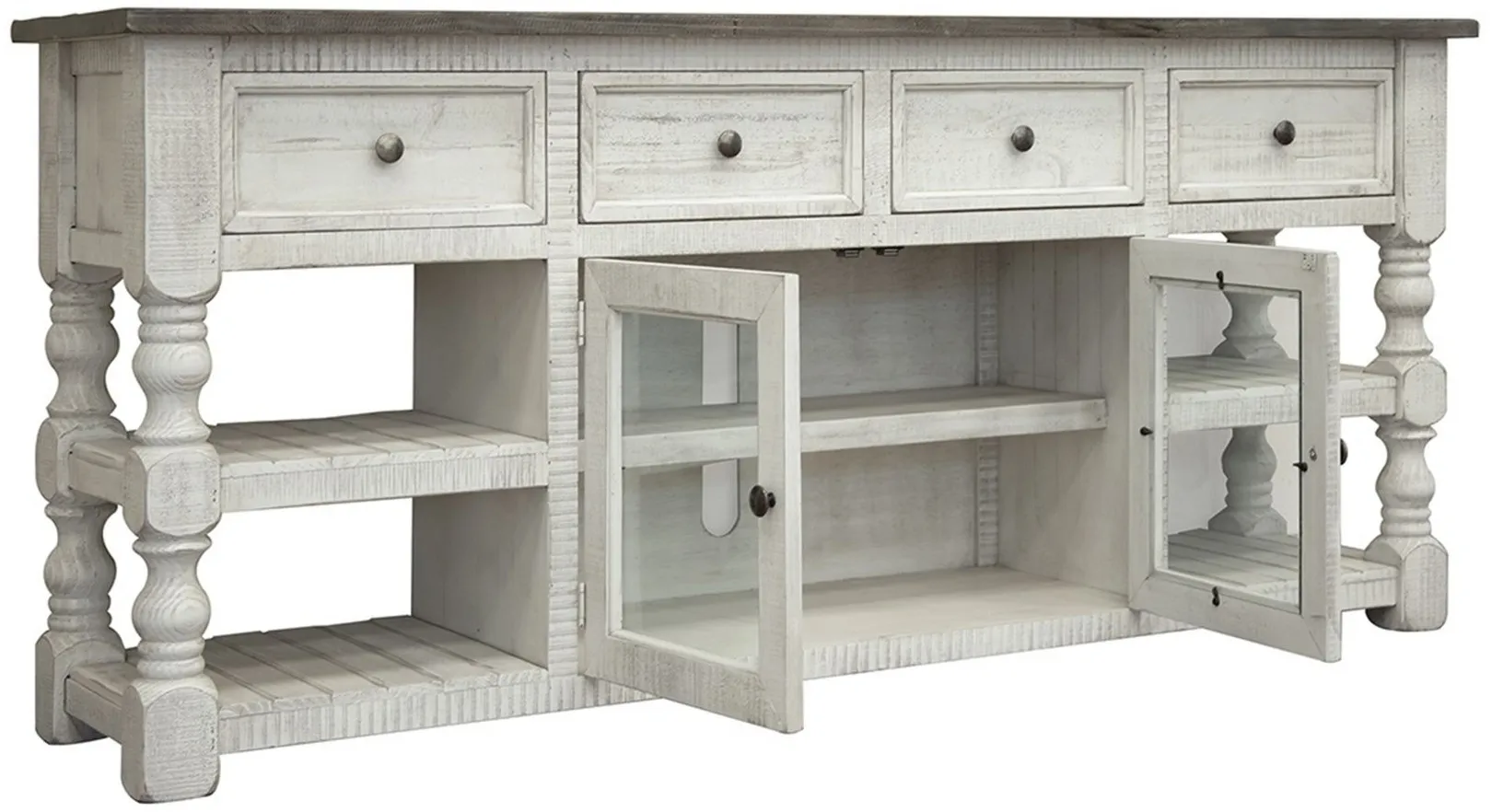 Stone 80" TV Console in White by International Furniture Direct