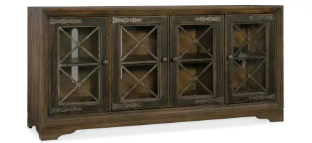 Pipe Creek Bunching Media Console in Saddle brown by Hooker Furniture
