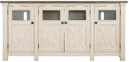 Aspen 75" TV Console in Antique White and Weathered Gray by Ashley Furniture