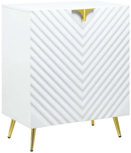Gaines Console Cabinet in White High Gloss by Acme Furniture Industry