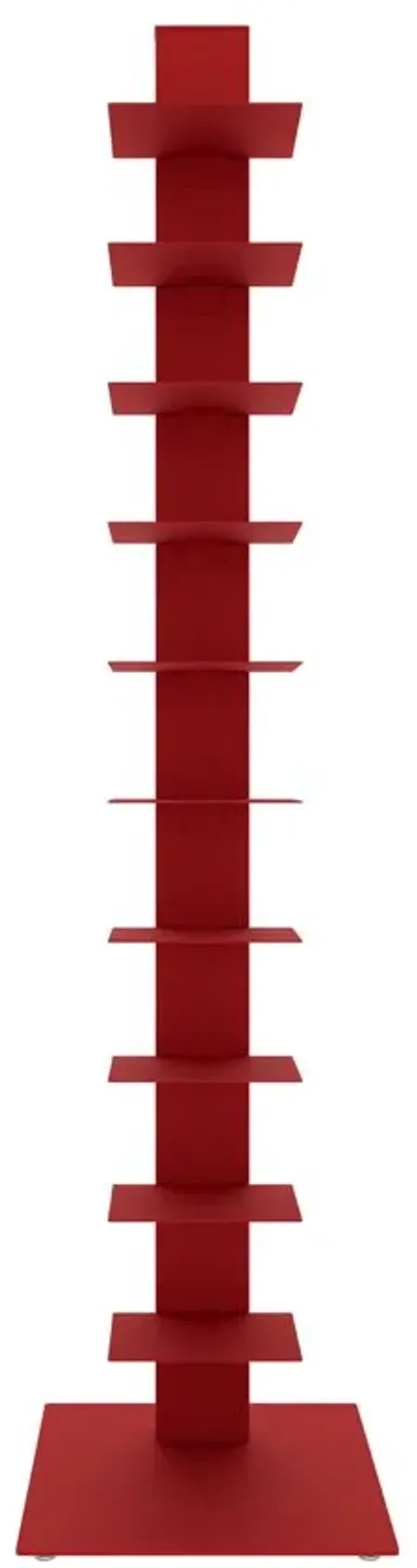 Sapiens 60" Bookcase Tower in Red by EuroStyle
