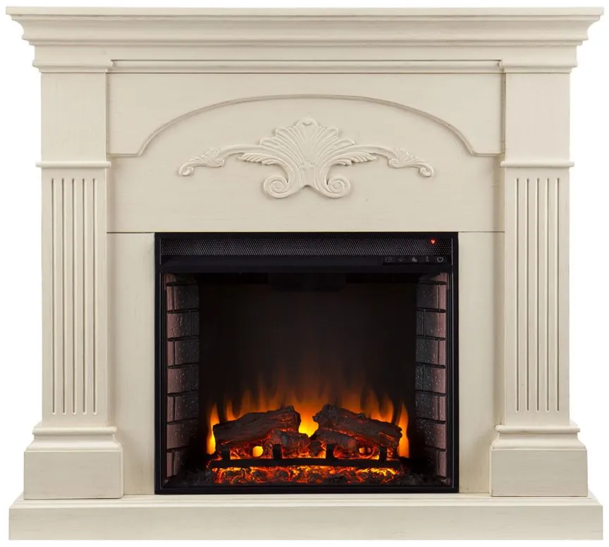 Lucca Electric Fireplace in Ivory by SEI Furniture