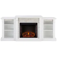 Harrow Bookcase Fireplace in White by SEI Furniture