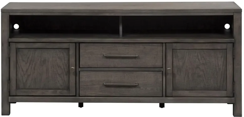 Marguerite Entertainment Console in Dusty Charcoal with Heavy Distressing by Liberty Furniture