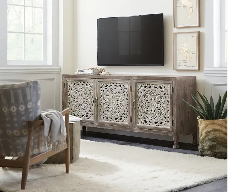 Ray Entertainment Console in Brown by Hooker Furniture