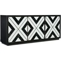 Sanctuary Entertainment Console w/ Outlets in Black by Hooker Furniture
