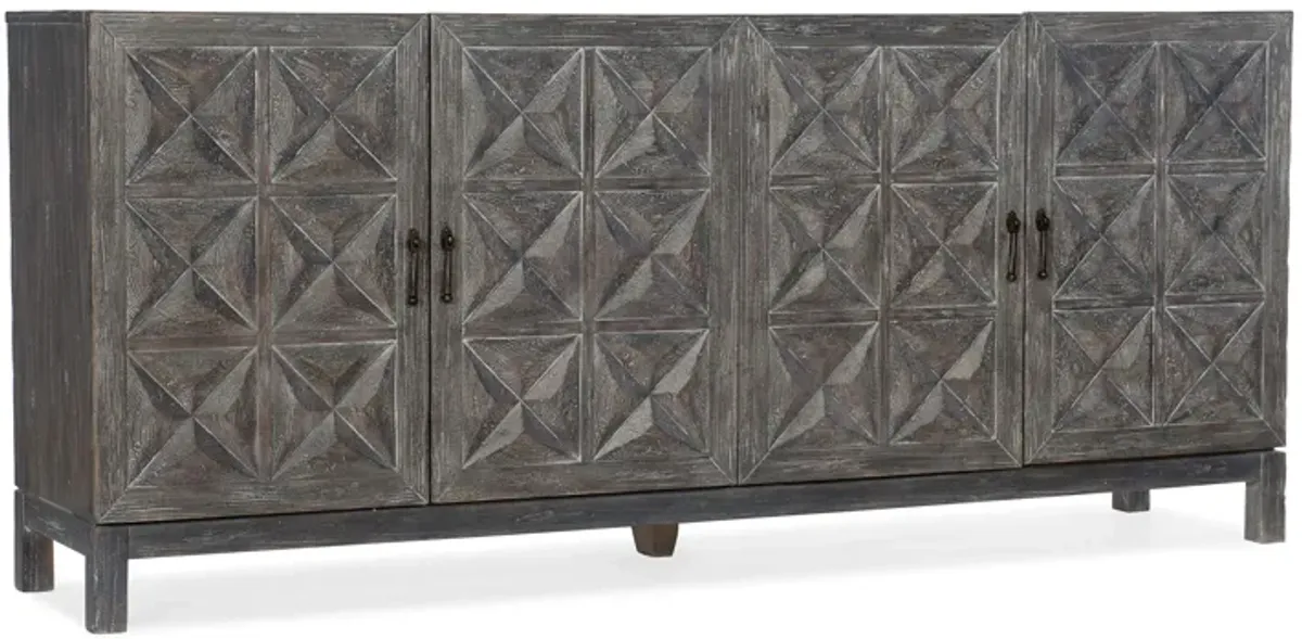 Beaumont Entertainment Console in Soft gray by Hooker Furniture