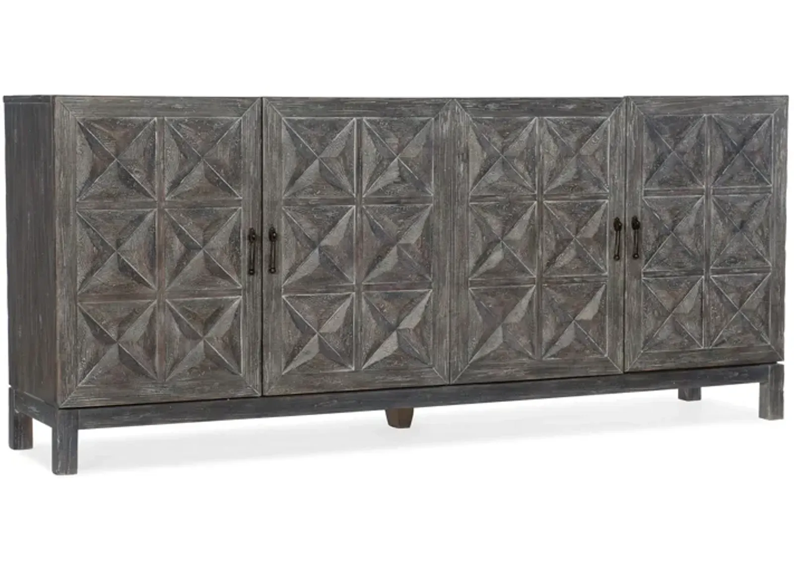 Beaumont Entertainment Console in Soft gray by Hooker Furniture