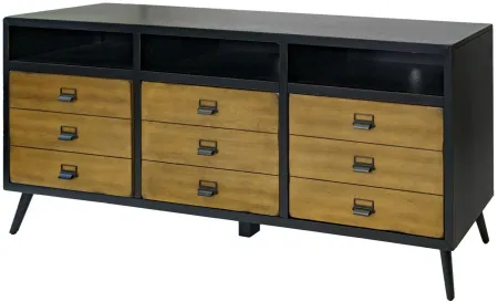 Payton Mid-Century 70" TV Console in Black by Martin Furniture