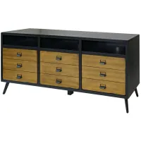 Payton Mid-Century 80" TV Console in Black by Martin Furniture