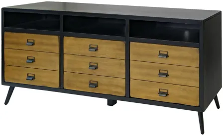 Payton Mid-Century 80" TV Console in Black by Martin Furniture