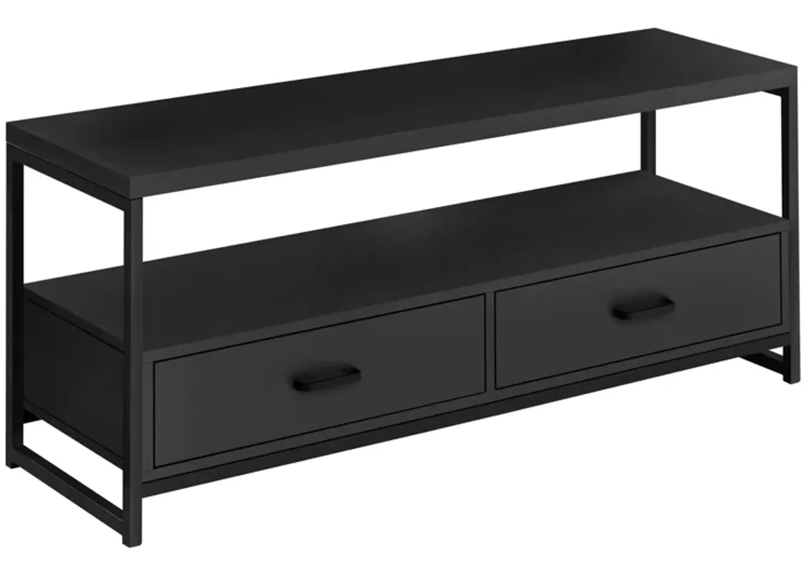 48" Monarch Storage TV Stand in Black by Monarch Specialties