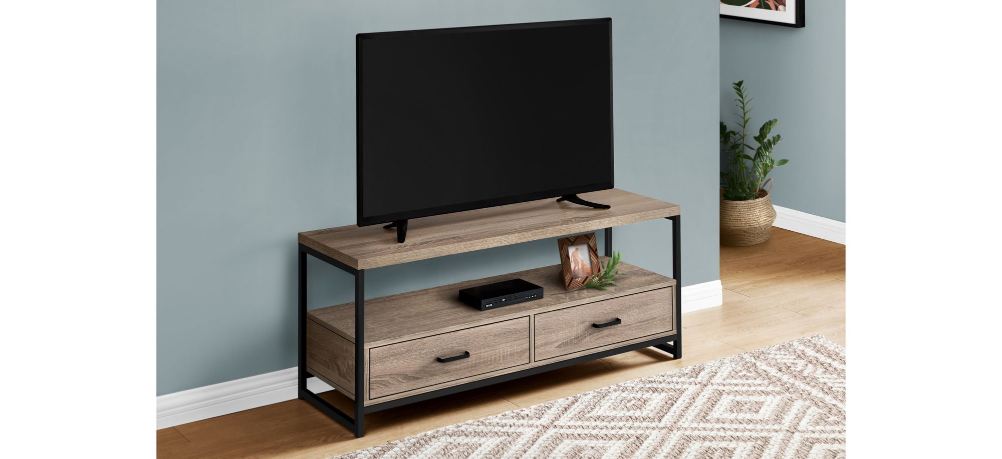 48" Monarch Storage TV Stand in Dark Taupe by Monarch Specialties